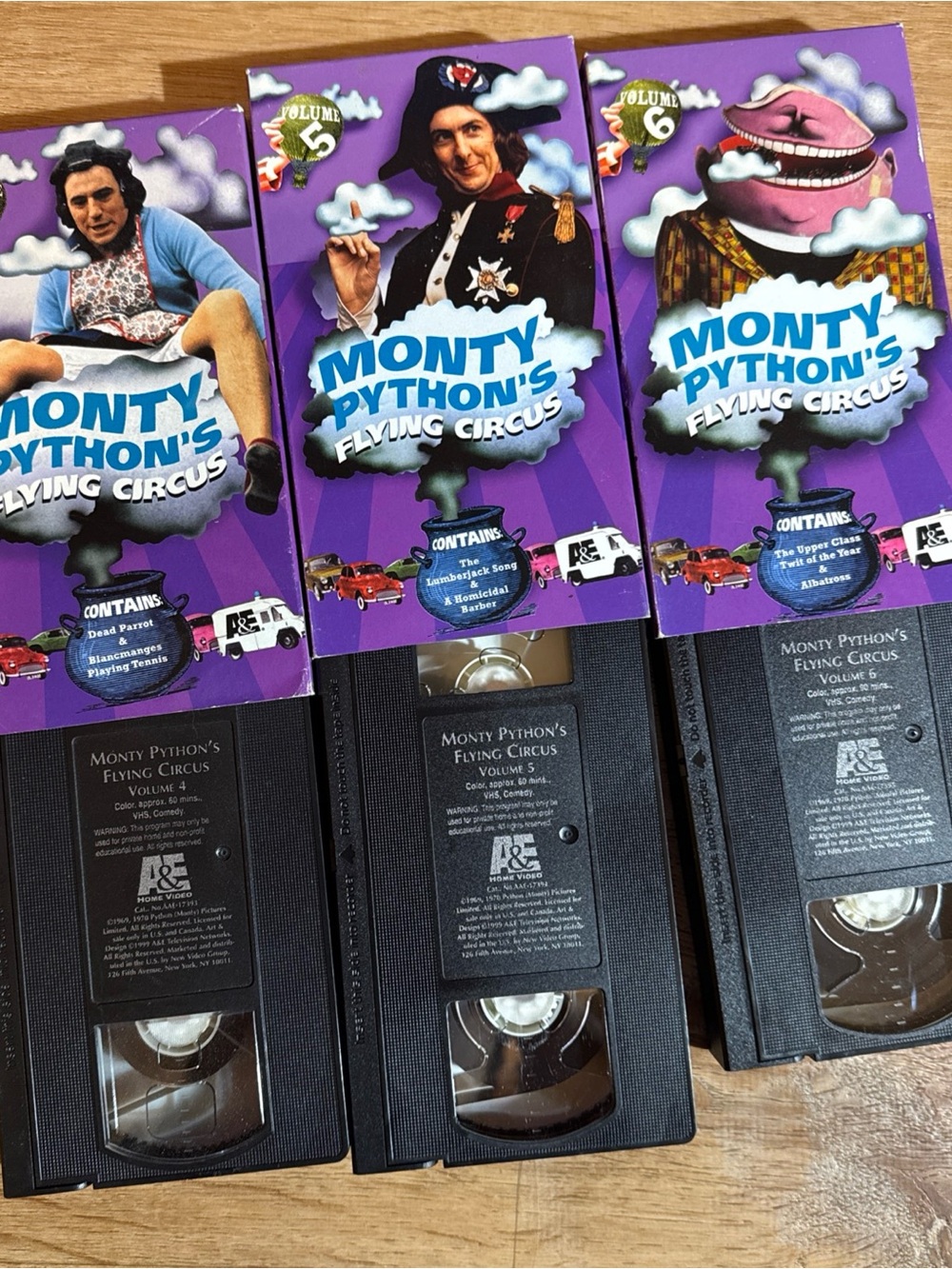 Lot Of 3 Month Python Box Sets Flying Circus 4-6 & The Life Of Python VHS